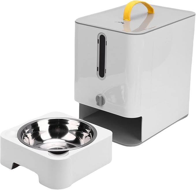 AYNEFY Cat Dog Food Dispenser, Large Capacity Automatic Feeding Bowl Damp Proof Sealing Design Pet Food Container Timed Auto Dog Feeder Storage Box for Home Use (1 Pack)