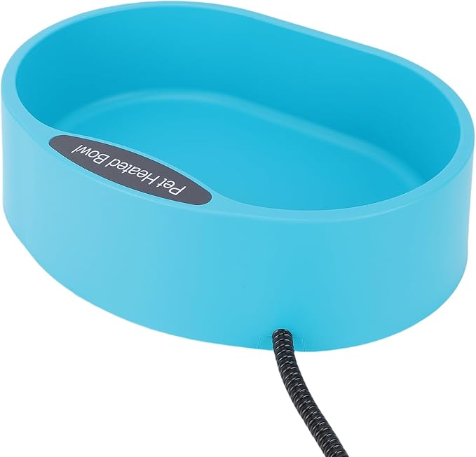 Asixxsix Heated Water Bowl, 3.7L Outdoor Anti Freeze Automatic Pet Waterer with Anti Chew Cord for Dogs Cats Chickens in Winter (US Plug 110-120V)