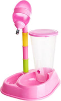 Pet Automatic Drinker Waterer Dog Eco Friendly Adjustable Detachable Drinking Dispenser Drinkers(Pink 2)