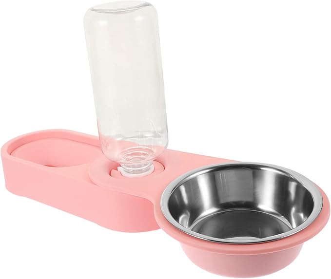 Stainless Steel Cat Bowl Stand 2-in-1 Pet Feeder Automatic Water Dispenser for Cats Dogs