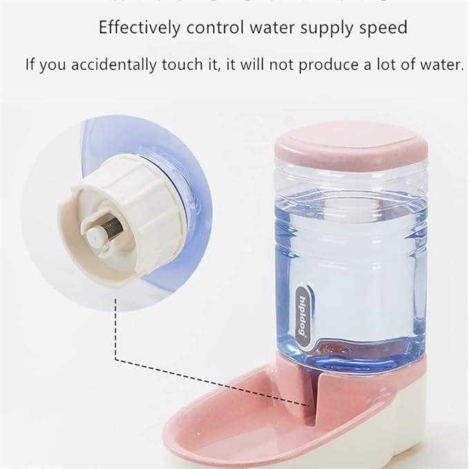 2 X 3.8 L Pet Automatic Feeding Bowls Dog Food Feeder Cat Water Feeder Large Capacity Food Water Dispenser Large Capacity Pet Bowls,Pink