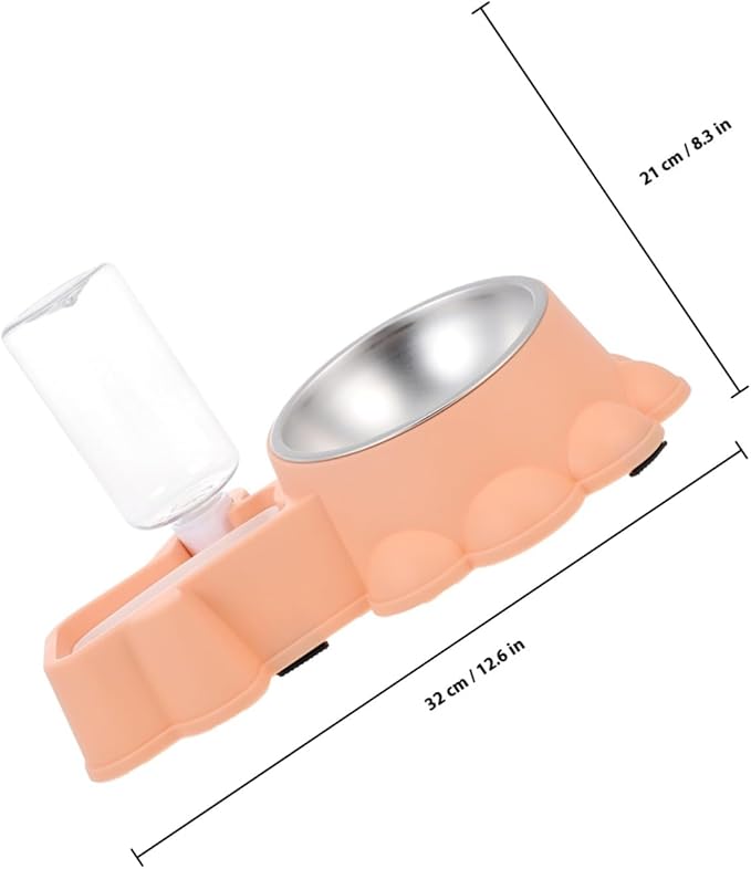 TOYANDONA Automatic Stainless Steel Pet Food Feeder with Water Dispenser Dog Bowl for Puppies and Dogs Transparent Kettle Design Compact Spill-Resistant Feeding Station for Busy Pet Owners