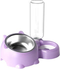 Automatic Cat Dog Bowls with Water Dispenser - 15° Tilted Stainless Steel Food & Water Bowl Set, Detachable Leakproof Pet Feeder for Small Medium Pets, Non-Slip Easy Clean Design (PL)