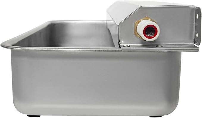 Automatic Dog Water Dispenser 2 Gallon/256 oz Stainless Steel Water Bowl with 3/4'' Brass Adapter Auto-Fill Wide Mouth Waterer Feeder Indoor and Outdoor Dog Waterer Feeder Fit 3/4'' GHT Faucet