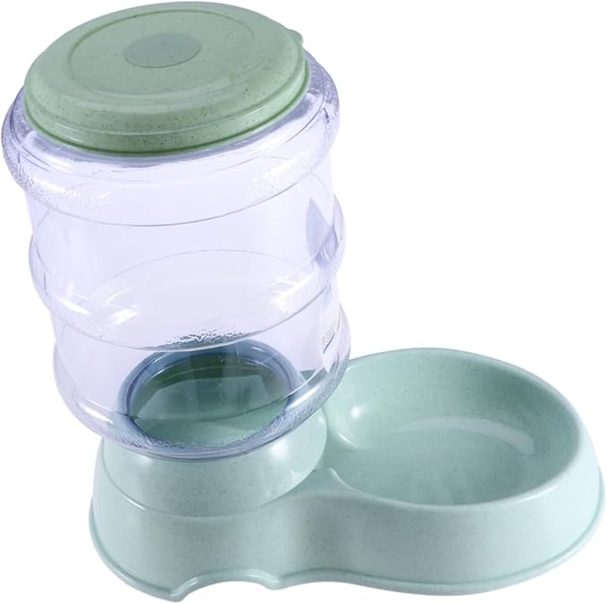 Didiseaon Automatic Pet Feeder Water Dispenser for Dogs and Cats Easy Clean Fresh Water Fountain Green Color for Home Use