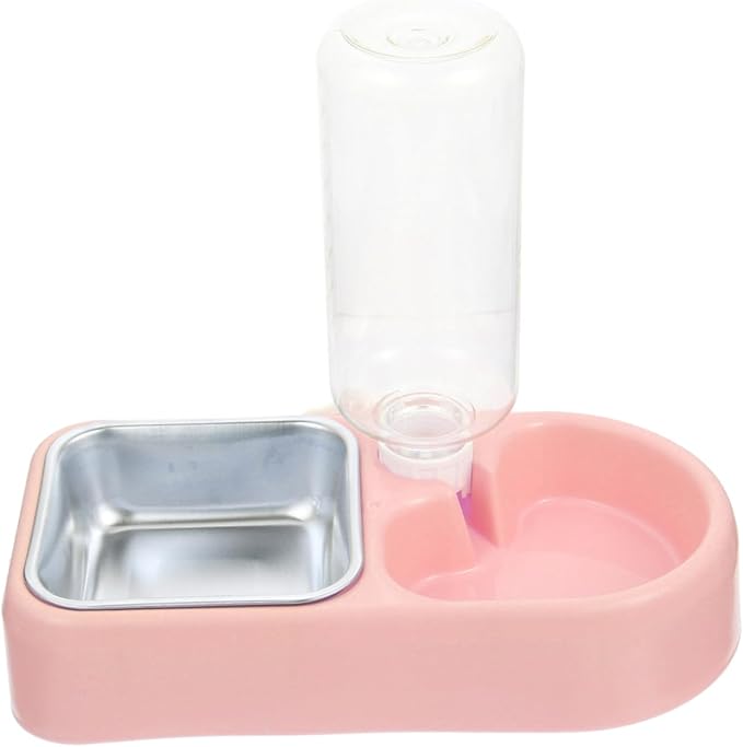 Happyyami 1set Automatic Pet Feeder Water Dispenser Hanging Double Bowl for Dogs and Cats Convenient Detachable Design for Easy Cleaning and Use for Stores Box