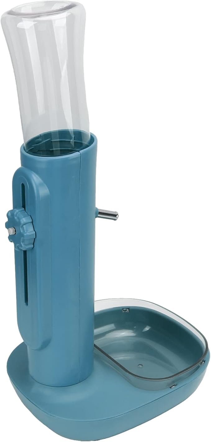 Pet Standing Water Dispenser Bowl Automatic Adjustable Height Detachable Non Slip Design Material for Dogs Cats Home Use 680ml Capacity (Blue)