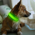 Green Light-Up LED Adjustable Pet Collar (Flashing or Steady Modes) - Rechargeable via USB Cable (Included) by Electronix Express (Small)