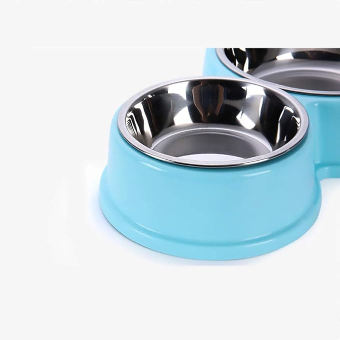 Automatic Feeders Double Dog Cat Bowl Stainless Steel Pet Feeding Dog Food Bowl Cat Bowl Drinking Water Fountain Puppy Feeder Portable