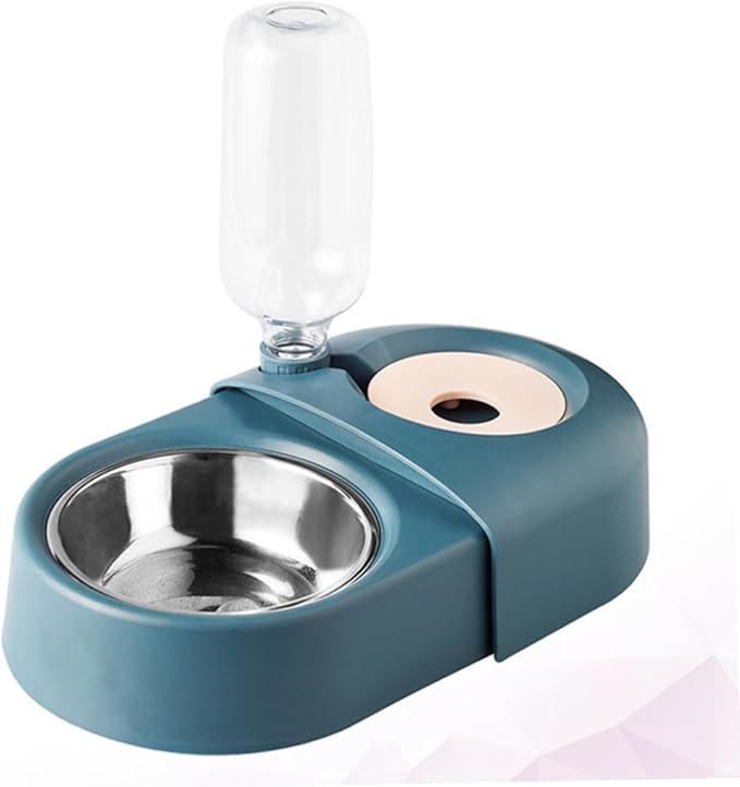 Happyyami Automatic Pet Water and Food Bowl and Base Convenient Removable and Cats Stylish Blue