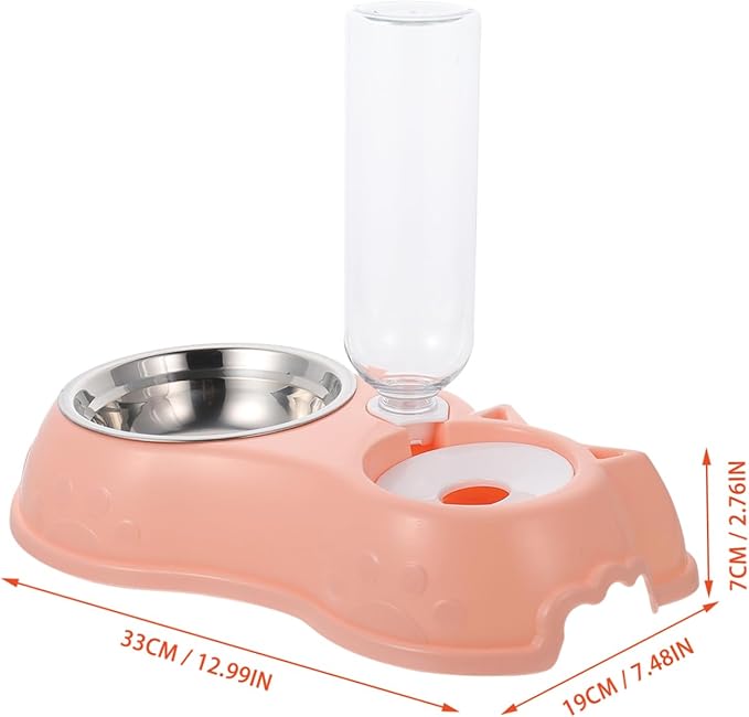 1set Automatic Pet Feeder Dual Bowls Detachable Water and Food Dispenser for Cats and Dogs Convenient and Easy to Design for Daily Feeding