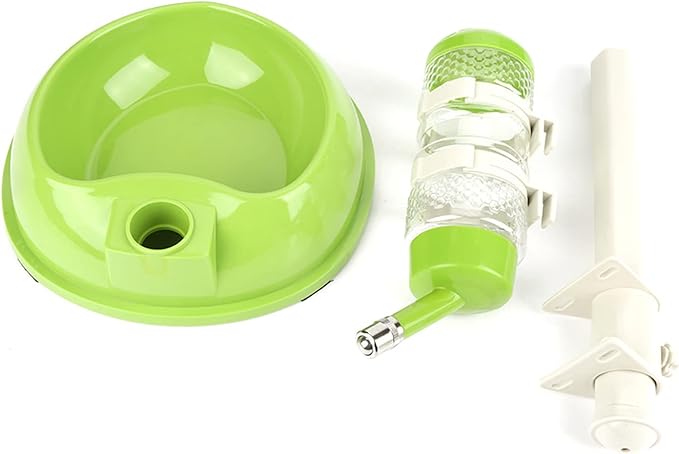 Pet Feeder Water Dispenser Kit,Adjustable Height Pet Automatic Water Food Dispenser Dog Bowl Vertical Cat Feeder Bowl Waterer Set for Dog Puppy Kitten (Black)