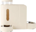 Pet Feeder Automatic 2-in-1 Pet Feeder Drinker and Feeder All-in-One 3L Worry-Free for Short Trips Suitable for Dogs Cats Rabbits Pets Supplies(Beige)