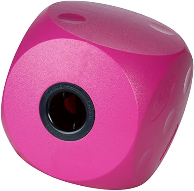 Kruuse Buster Mini Cube Feeder, Cherry - Dog Puzzle Toy, Treat Dispenser, Mental Stimulation, Small Breeds