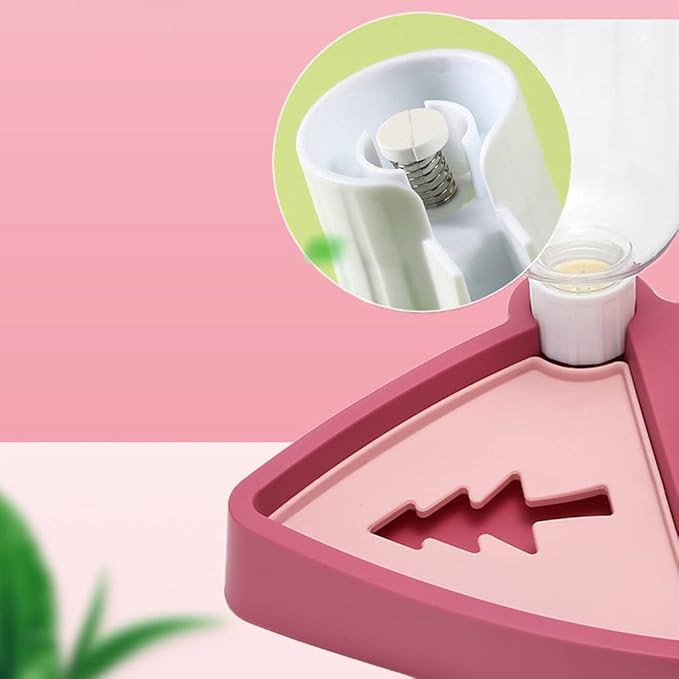 3 in 1 Pet Tableware Dog Food Bowl Automatic Waterer Tilted Elevated Stainless Steel Bowl with Slow Feeder 3 Colors Pet Automatic Feeder and Waterer