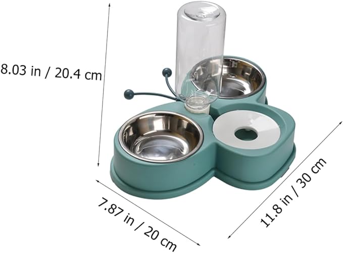 Automatic Waterer Feeder Dog Cat Food Dispenser Elevated Tilted Pet Supplies
