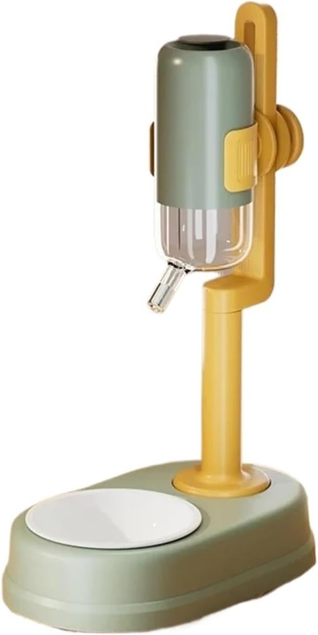 Multifunctional Vertical Drinking Water Feeder Dog Non-Wet Mouth Automatic Hanging Dispenser Pet Cat Bowl Supplies(Green Ceramic Model)