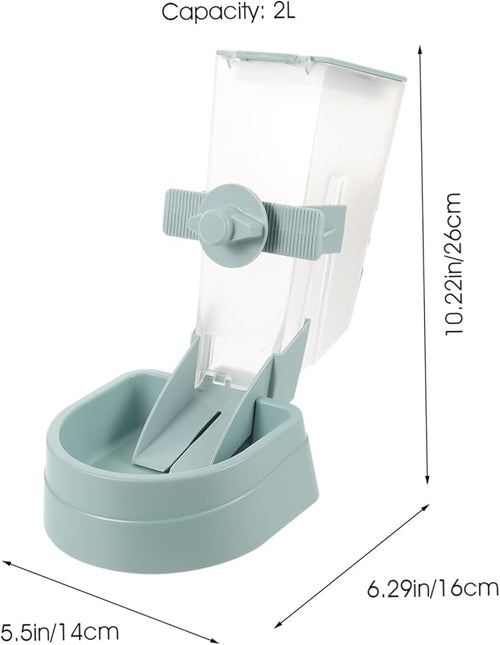 2L Hanging Automatic PET Feeder for Dogs and Cats Dispenser in Blue for Cages Easy to Use Suitable for Puppies and Kittens