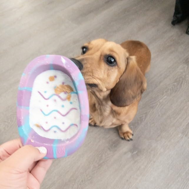 CHEWFFON Interactive Dog & Cat Lick Mat Bowls, BPA-Free Silicone Dog Slow Feeder with Suction Cups, Non Slip Food Bowl for Dogs and Cats, Reduce Anxiety, Dishwasher Safe, Lavender Purple Small