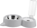 Automatic Pet Feeder Bowl with Water Dispenser for Dogs and Cats Portable Lightweight and Spill Design with Water Tank Divider to Keep Water and Fresh