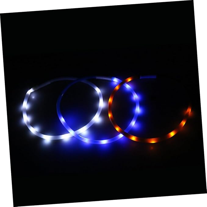 Didiseaon 3pcs Led Pet Collar 4-Mode Light-up Dog Collar Rechargeable Safety Cable 55cm Tailored Fit