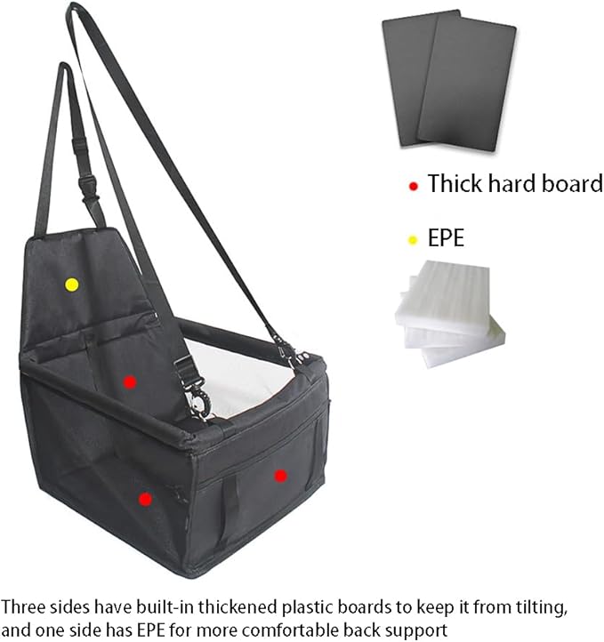 Pet Car Seat for Hyundai Kona II I SX2 OB 2.Gen/1.Gen 2018-2021 2022 2023 2024 2025 2026 Dog Car Seat with Leash Portable Dog Bed for Car Washable Foldable Car Pet Bag,Grey Footprint