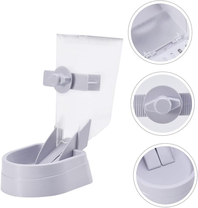 Mikikit 1pc Hanging Pet Feeder Automatic Dog Cat Food Container Tipping-Resistant Design Capacity of Food for Dogs and Cats Gray