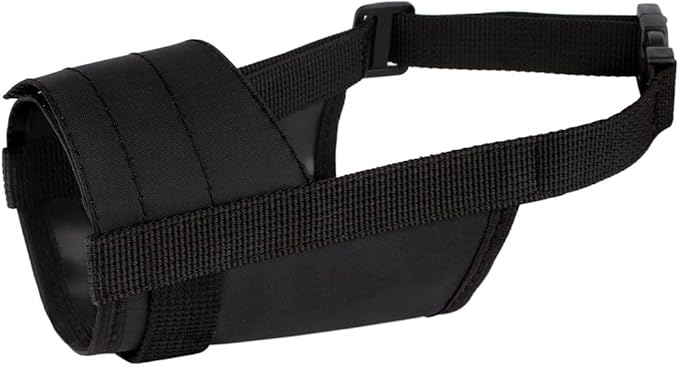 CollarDirect Nylon Dog Muzzle - Adjustable Soft Breathable Nylon Dog Mouth Guard Cover for Small, Medium and Large Dogs, Anti Chewing, Barking & Biting (2 Black, L/XL)