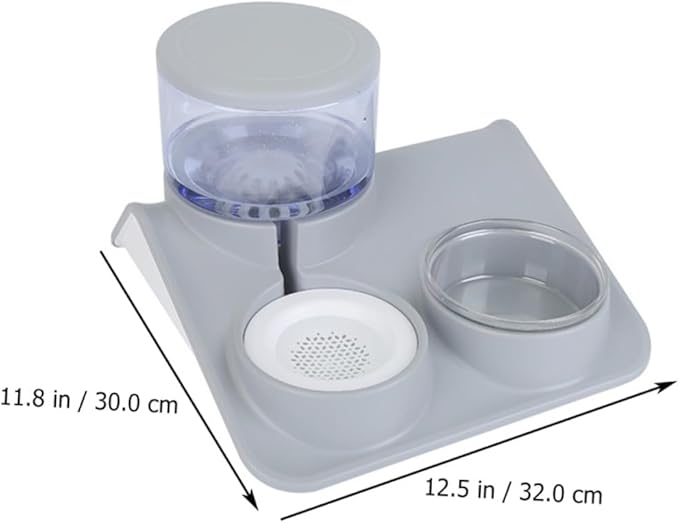 Mikikit 1Pc Automatic Pet Water and Food Dispenser Capacity Cat Dog Water Bowl with Removable Eating Bowl Design for Convenient Cleaning for Home Use