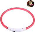Led Glowing Dog Collar USB Rechargeable Silicone Pet Collar for Night Safety Red Energy-Saving Light for Outdoor Adventures