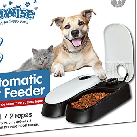 2-Meal Automatic Pet Feeder Dog Cat Feeder Bowl with Ice Pack (2-Meal)