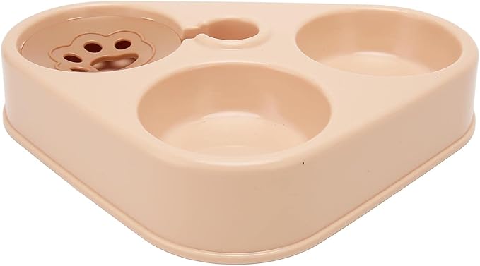 Triple Cat Bowl, Pet Water and Food Bowl Set, Prevent Spill Automatic Water Dispenser Bottle, Detachable Stainless Steel Pet Feeder for Cat, Dog, Puppy, Rabbit, Bunny