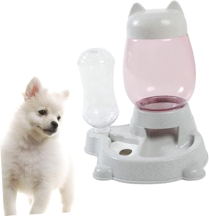 balacoo Automatic Cat and Dog Water Feeder Creative Pet Water Dispenser with Unique Cat Ear Design Capacity Smooth Surface for Home Use Grey