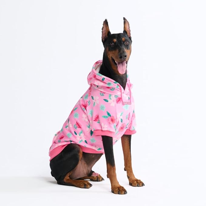 Spark Paws Dog Hoodie – Premium Dog Sweater for Small, Medium, and Large Dogs | Warm Outfits for French Bulldogs, Pitbull, Puppy, Winter Jacket Alternative - Blossom - 3XL