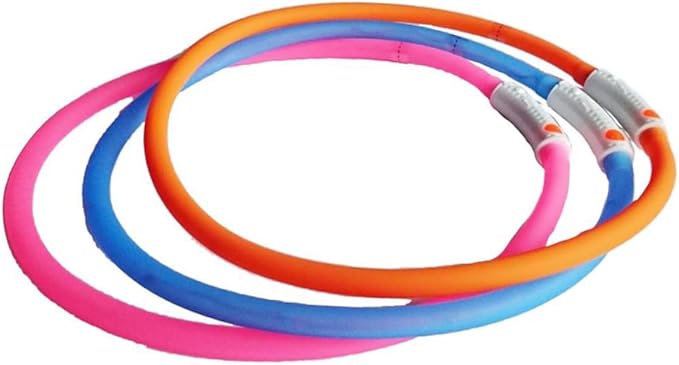 DOITOOL 3pcs Led Dog Collar Pet Collar for Fun Walking Adjustable Pet Collar Led Cat Collar Rope USB