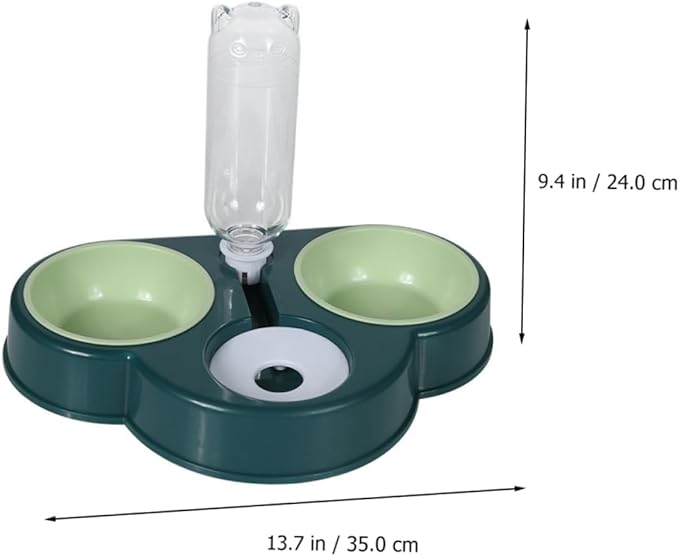 POPETPOP Pet Food Dispenser Detachable Water Bowl Automatic Feeder for Cats and Dogs Cloud-Shaped Design Convenient Dual Food and Water