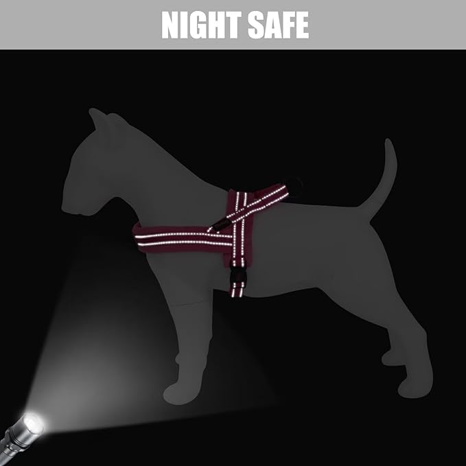 Didog Soft Flannel Padded Dog Vest Harness, No Pull/Quick Fit Reflective Dog Strap Harness, Easy for Training Walking (XS:Chest 15-18", Hot Pink)