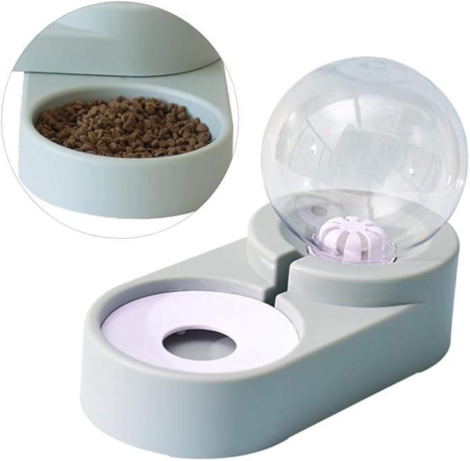 GANAZONO Creative Pet Automatic Water Feeder with Double Bowls Eco-Friendly Design for Cats and Dogs Smooth Surface No Spill Blue Color for Home and Pet Shops