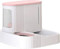 Dog Food Feeder Detachable Feed Lightweight Pet Dog Cat Food Water Container Feeding Double Bowl Daily Life Pink