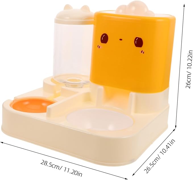 POPETPOP Cat Dog Feeder Double Bowl Automatic Water Supply Food Dispenser Self-Filling Water Bowl Clean Material Pet Feeding Drinking Station