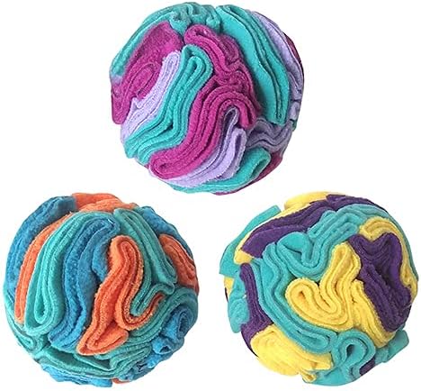 fouFIT Hide n Seek Snuffle Balls Nosework Toy for Dogs, Pink/Purple, Small 4"