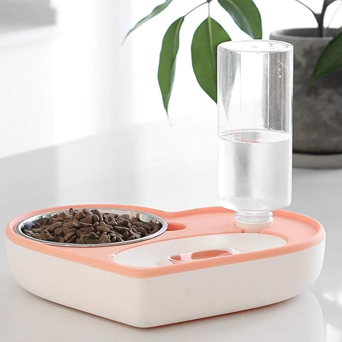 Pet Feeder, Automatic Drinking Fountain, Pet Drinking Fountain, NonWet Mouth and Antioverturning Pet Bowl