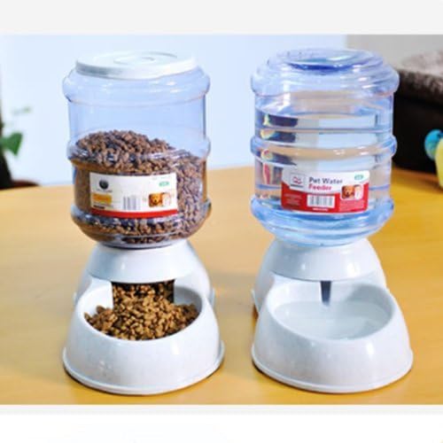 Made King Automatic Pet Feeder, Food Dispenser Pet Feeder Water Dispenser Set Bowl for Dogs and Cats, Pets, Animals (Auto Pet Water Dispenser and Food Feeder)