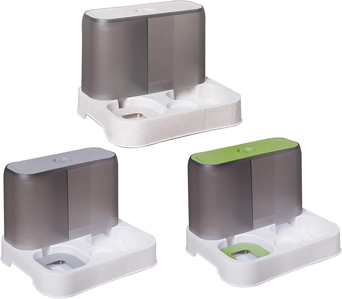 Pet Automatic Feeder + Waterer Food Container Bowl Anti-Leak Water-Fountain 2 in 1 Pet Large Dogs Water Feeder