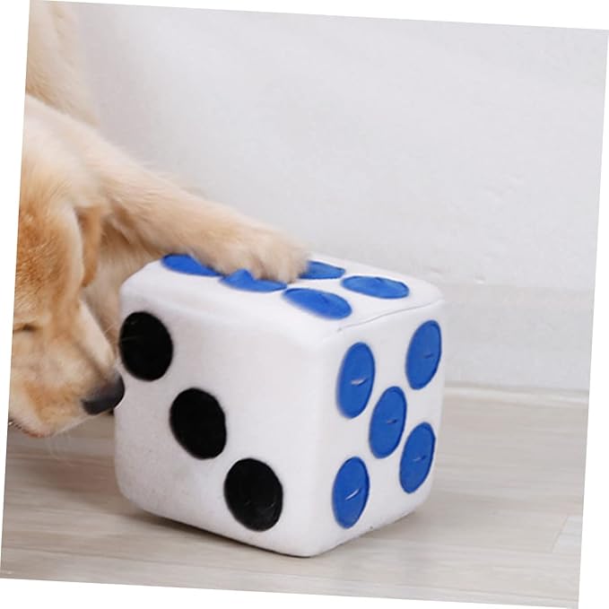 Dog Plush Dice for Dogs White Sniffing Training Plush Pet Interactive Soft Durable for Puppy Play and Enrichment