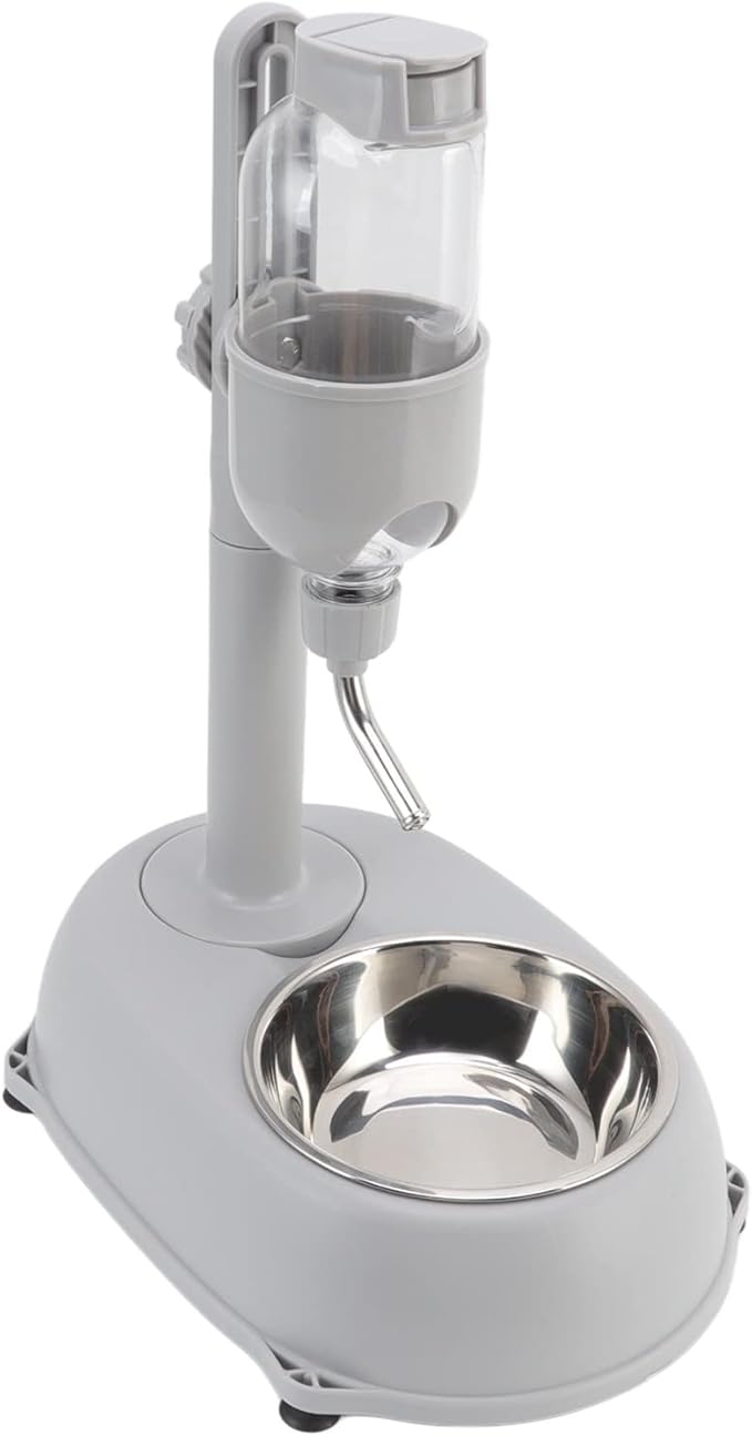 Yosoo Health Gear Pet Automatic Water Feeder Standing Water Dispenser Bowl, 500ml Detachable Adjustable Small Dog Cat Feeding Water Bowl Set, 11 * 7.7 * 15.4 in Automatic Water Food Feeder Bowl Stand