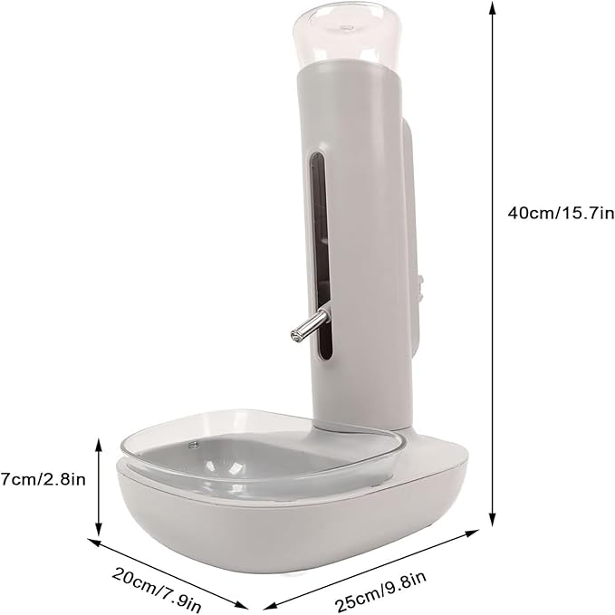 Automatic Dog Water Bowl Dispenser 680ml Standing Water Dispenser with Dog Bowl Detachable Dog Feeder for Cats and Small and Medium-Sized Dogs