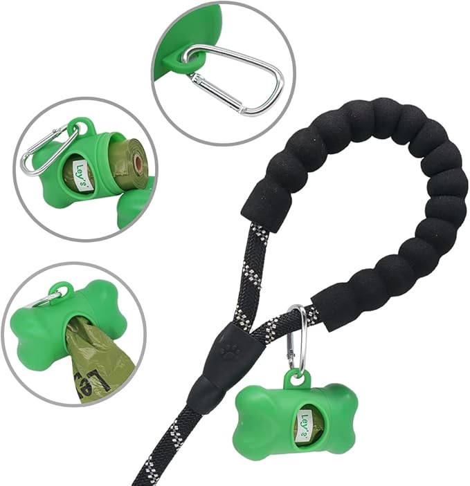 Ley's Dog Poop Bags 360 Count, Biodegradable Unscented Extra Thick Waste Bags with Dispenser, 100% Leak-Proof Doggie Bag Refill Rolls