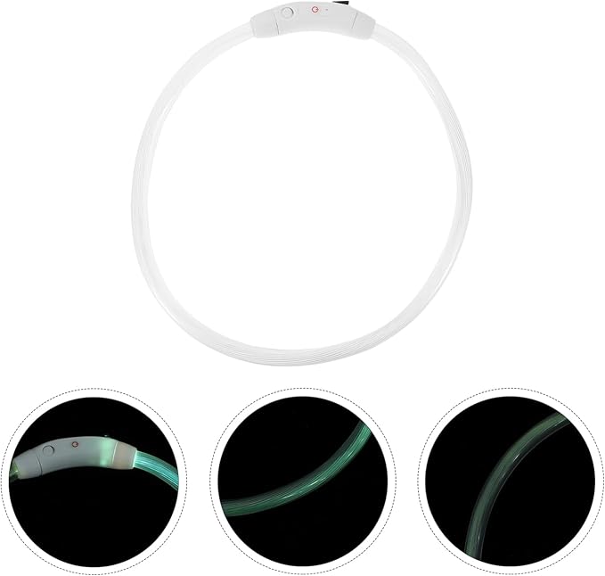 LED Glowing Dog Collar Rechargeable Lighted Pet Collar for Enhanced Night Safety for Dogs Puppies High Visibility Fluorescent Design