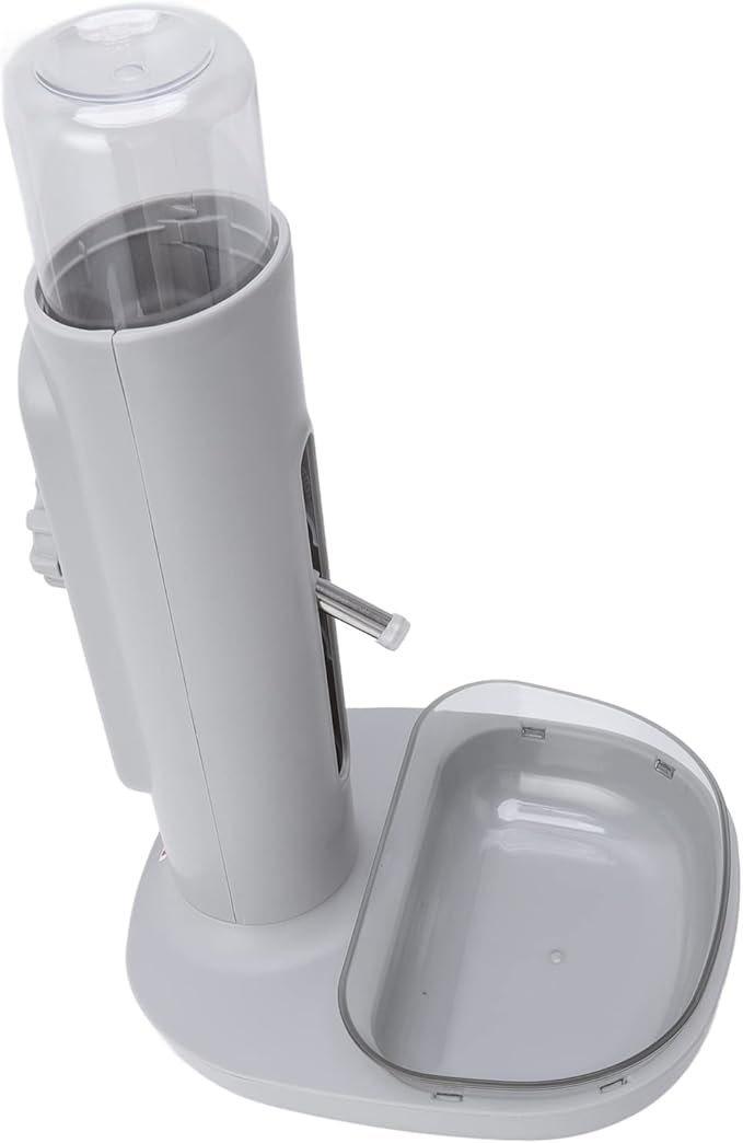 Pet Water Dispenser with a Food Bowl, Height Water Dispenser 480ml Bottle Automatic Standing Drinking Machine for Cat Dog